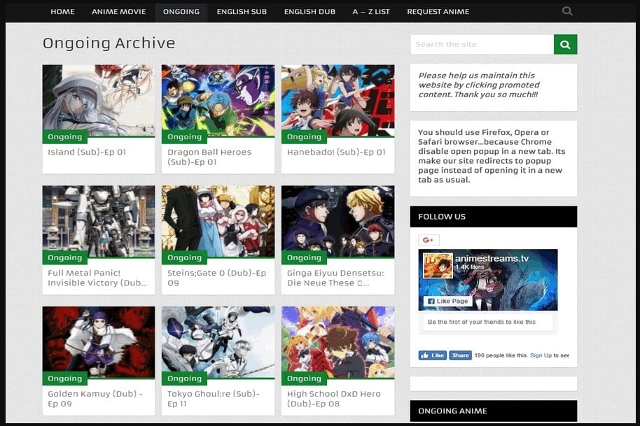 Anime Streams overview