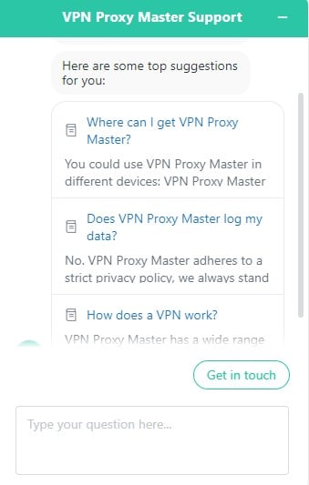 VPN Proxy Master Customer Support
